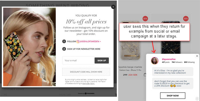 email onsite personalisation