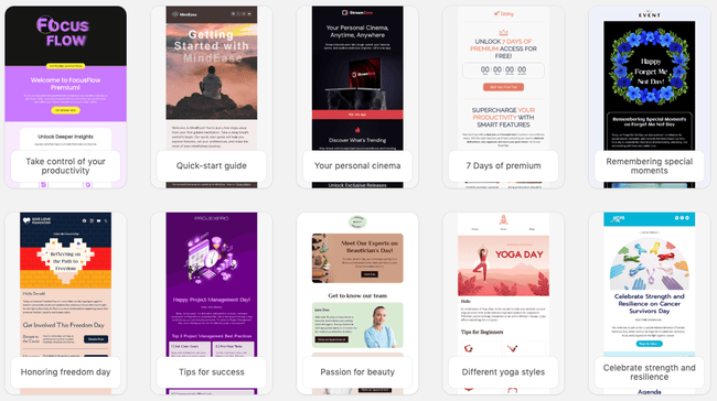 Stripo email template gallery